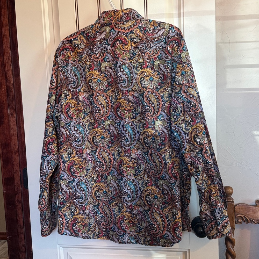 Tassel Elba 100% Cotton Paisley Long Sleeve Shirt in Excellent Condition. Nice! - Picture 6 of 7